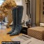 Balenciaga Heel 9cm Cagole Boots in blue denim printed Nappa lambskin