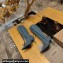 Balenciaga Heel 9cm Cagole Boots in blue denim printed Nappa lambskin