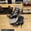 Balenciaga Heel 9cm Cagole Booties in Croco Pattern Black