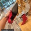 Balenciaga Heel 9cm Cagole Booties in Arena lambskin Red