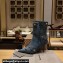 Balenciaga Heel 9cm Cagole Booties in blue denim printed Nappa lambskin