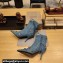 Balenciaga Heel 9cm Cagole Booties in blue denim printed Nappa lambskin