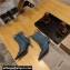 Balenciaga Heel 9cm Cagole Booties in blue denim printed Nappa lambskin