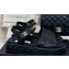 Chanel Heel 4cm Logo and Quilting Lambskin Beach Sandals Black 2024