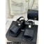 Chanel Heel 4cm Logo and Quilting Lambskin Beach Sandals Black 2024