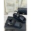 Chanel Heel 4cm Logo and Quilting Lambskin Beach Sandals Black 2024