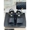 Chanel Heel 4cm Logo and Quilting Lambskin Beach Sandals Black 2024
