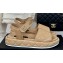 Chanel Heel 4cm Logo and Quilting Lambskin Beach Sandals Beige 2024