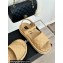 Chanel Heel 4cm Logo and Quilting Lambskin Beach Sandals Beige 2024