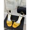 Chanel Heel 6cm Patent Calfskin Sandals Yellow 2024