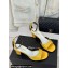 Chanel Heel 6cm Patent Calfskin Sandals Yellow 2024