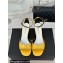 Chanel Heel 6cm Patent Calfskin Sandals Yellow 2024