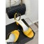Chanel Heel 6cm Patent Calfskin Sandals Yellow 2024