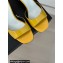 Chanel Heel 6cm Patent Calfskin Sandals Yellow 2024