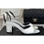 Chanel Heel 6cm Patent Calfskin Sandals White 2024