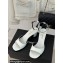 Chanel Heel 6cm Patent Calfskin Sandals White 2024
