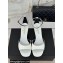 Chanel Heel 6cm Patent Calfskin Sandals White 2024