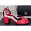 Chanel Heel 6cm Patent Calfskin Sandals Red 2024