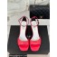Chanel Heel 6cm Patent Calfskin Sandals Red 2024