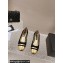 Chanel Heel 5cm CC Logo Black Suede and Gold Leather Pumps 2024