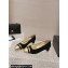 Chanel Heel 5cm CC Logo Black Suede and Gold Leather Pumps 2024