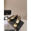 Chanel Heel 5cm CC Logo Black Suede and Gold Leather Pumps 2024