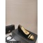 Chanel Heel 5cm CC Logo Black Suede and Gold Leather Pumps 2024