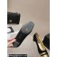 Chanel Heel 5cm CC Logo Black Suede and Gold Leather Pumps 2024