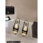 Chanel Heel 5cm CC Logo Black Suede and Gold Leather Slingbacks 2024