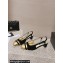 Chanel Heel 5cm CC Logo Black Suede and Gold Leather Slingbacks 2024