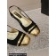 Chanel Heel 5cm CC Logo Black Suede and Gold Leather Slingbacks 2024