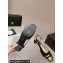 Chanel Heel 5cm CC Logo Black Suede and Gold Leather Slingbacks 2024