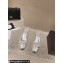 Chanel Heel 5cm CC Logo Gray Suede and Silver Leather Slingbacks 2024