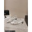 Chanel Heel 5cm CC Logo Gray Suede and Silver Leather Slingbacks 2024