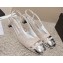 Chanel Heel 5cm CC Logo Gray Suede and Silver Leather Slingbacks 2024