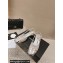 Chanel Heel 5cm CC Logo Gray Suede and Silver Leather Slingbacks 2024