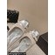 Chanel Heel 5cm CC Logo Gray Suede and Silver Leather Slingbacks 2024