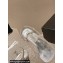 Chanel Heel 5cm CC Logo Gray Suede and Silver Leather Slingbacks 2024