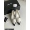 Chanel Heel 8cm Crystal CC Logo Vintage Pumps in Lambskin White 2024