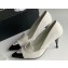 Chanel Heel 8cm Crystal CC Logo Vintage Pumps in Lambskin White 2024