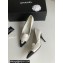 Chanel Heel 8cm Crystal CC Logo Vintage Pumps in Lambskin White 2024