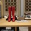 Balenciaga Heel 9cm Cagole Boots in Arena lambskin Red