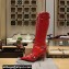 Balenciaga Heel 9cm Cagole Boots in Arena lambskin Red