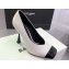 Balmain Heel 10cm White/Patent Black Leather Pumps Spring-Summer 2024 Fashion show