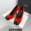 Balmain Heel 10cm Suede Red/Patent Black Leather Pumps Spring-Summer 2024 Fashion show
