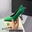 Balmain Heel 10cm Suede Green Leather Pumps Spring-Summer 2024 Fashion show