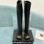 Versace Heel 10.5cm Gianni Ribbon Knee-High Boots Leather Black 2024
