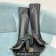 Versace Heel 10.5cm Gianni Ribbon Knee-High Boots Leather Black 2024