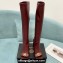 Versace Heel 10.5cm Gianni Ribbon Knee-High Boots Leather Burgundy 2024