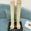 Versace Heel 10.5cm Gianni Ribbon Knee-High Boots Leather Beige 2024